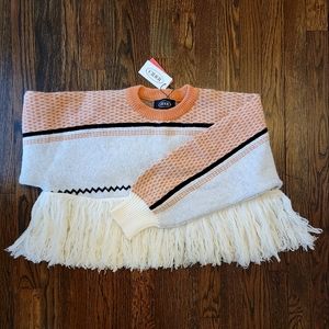 Cider Cropped Fringe Sweater
